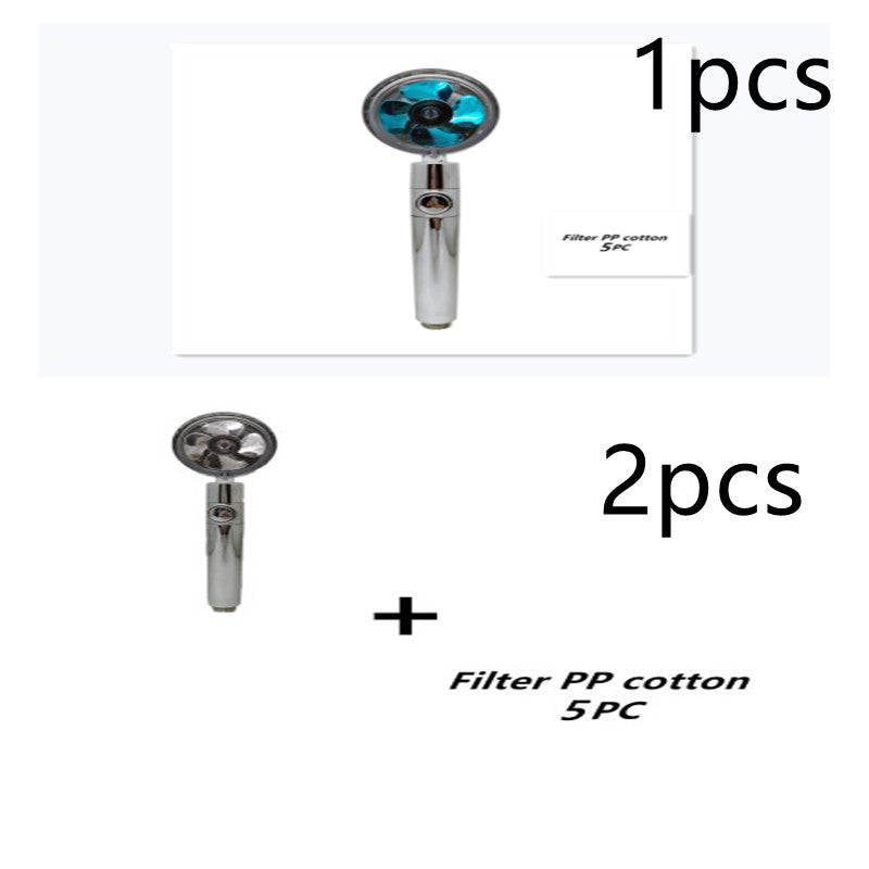 Propeller Driven Shower Head Pressure Nozzle - Adjustable Pressure