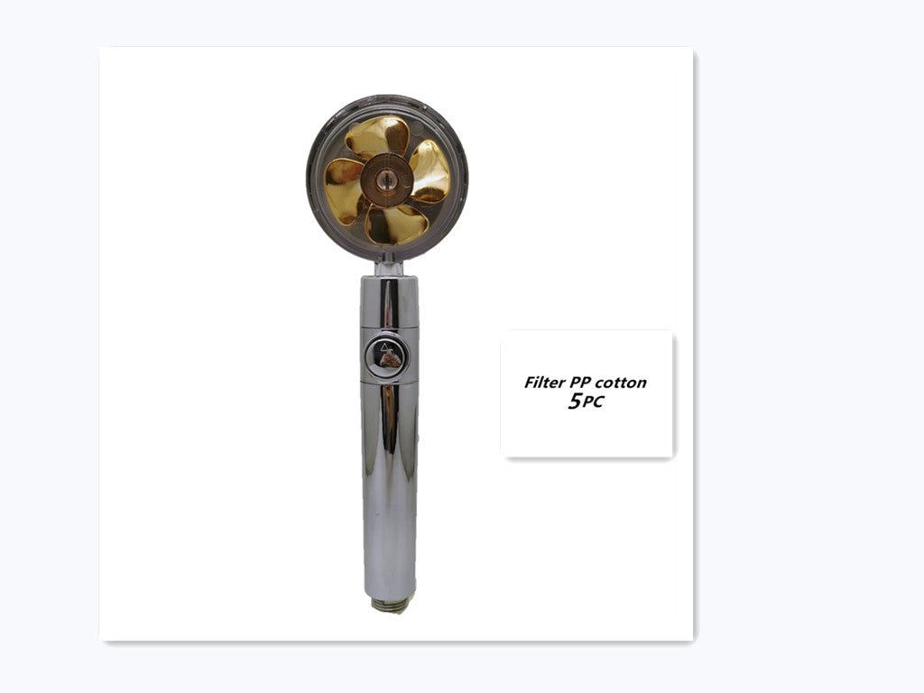 Propeller Driven Shower Head Pressure Nozzle