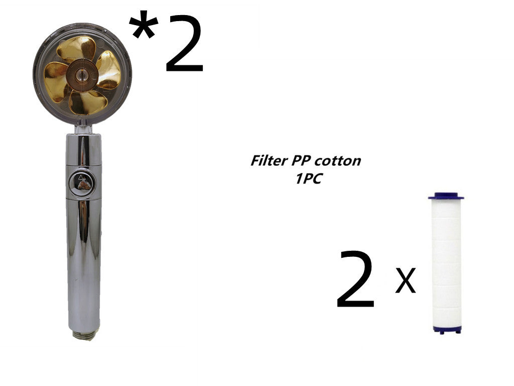 Propeller Driven Shower Head Pressure Nozzle - Adjustable Pressure