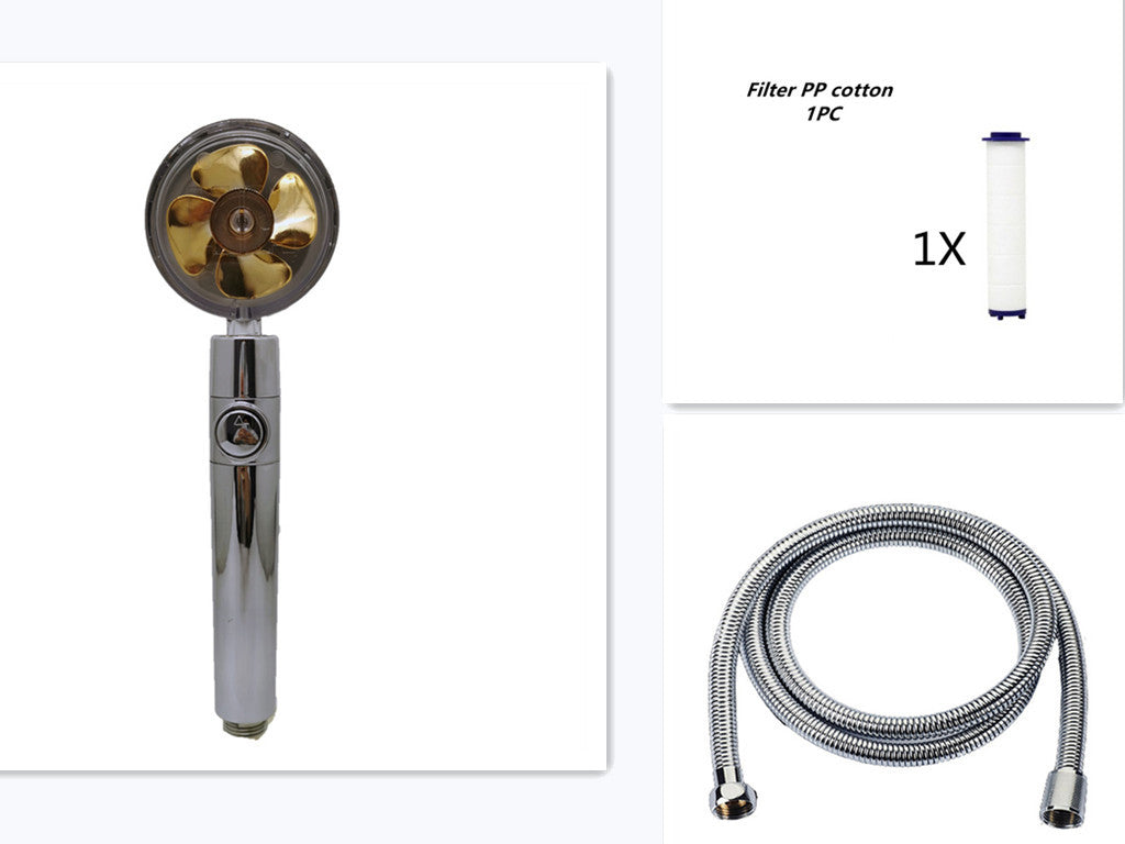 Propeller Driven Shower Head Pressure Nozzle - Adjustable Pressure