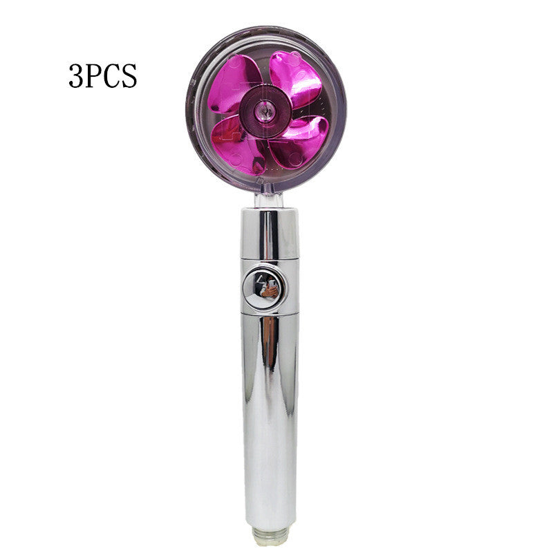 Propeller Driven Shower Head Pressure Nozzle