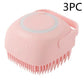 Pink silicone dog bath massage gloves brush for pet grooming and shampoo distribution