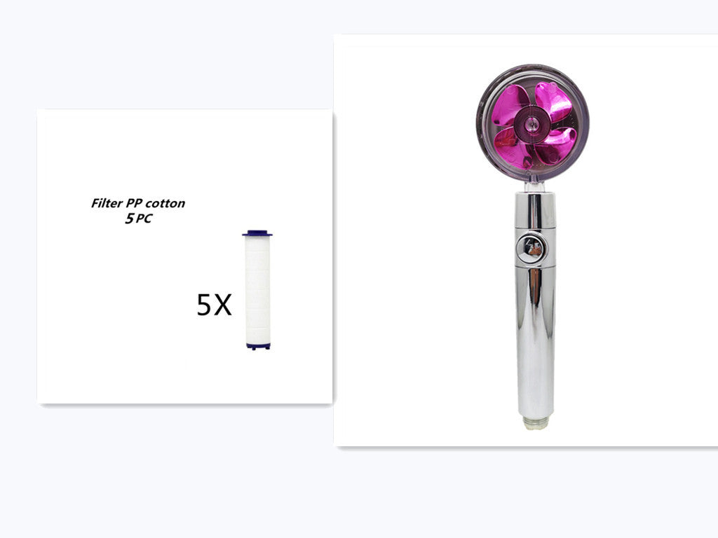 Propeller Driven Shower Head Pressure Nozzle