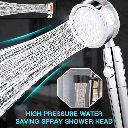 Propeller Driven Shower Head Pressure Nozzle - Adjustable Pressure