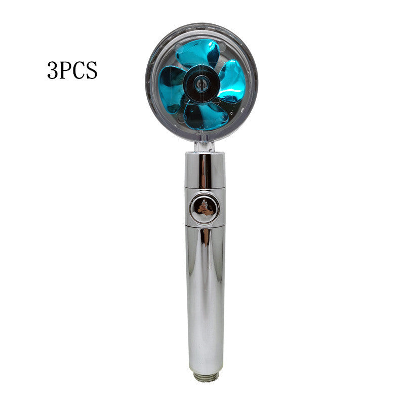 Propeller Driven Shower Head Pressure Nozzle - Adjustable Pressure
