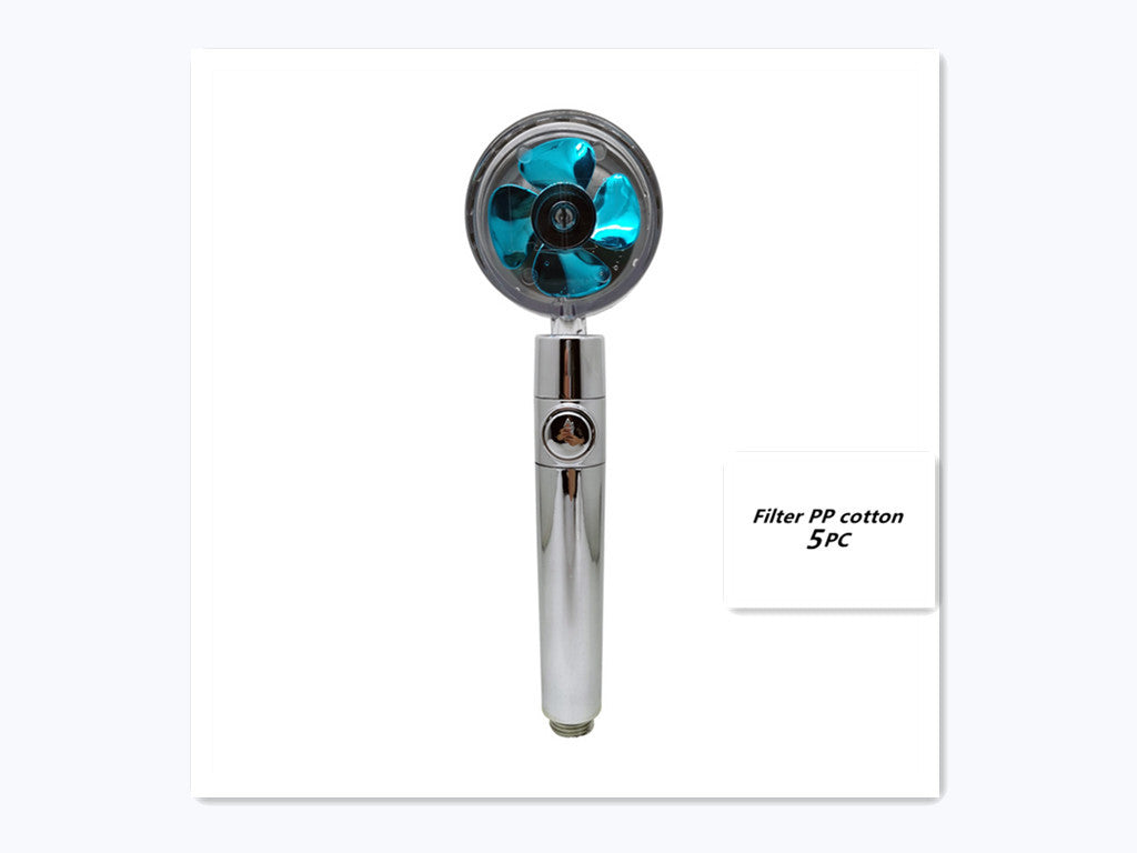 Propeller Driven Shower Head Pressure Nozzle - Adjustable Pressure