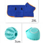 Silicone dog bath massage gloves brush and blue pet drying towel 2XL size with grooming ball