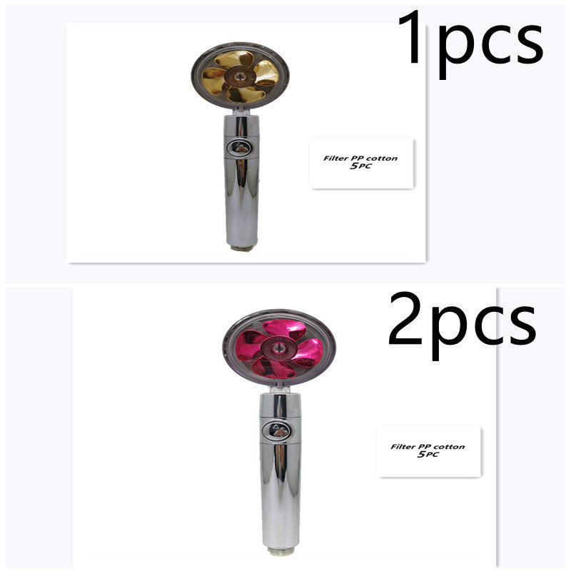 Propeller Driven Shower Head Pressure Nozzle - Adjustable Pressure
