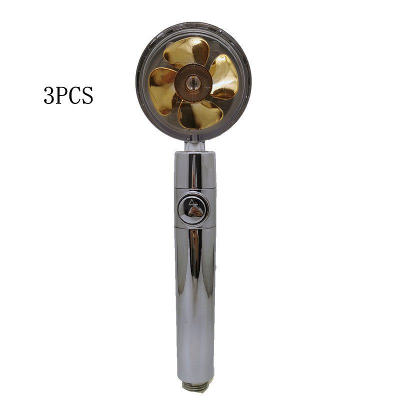 Propeller Driven Shower Head Pressure Nozzle