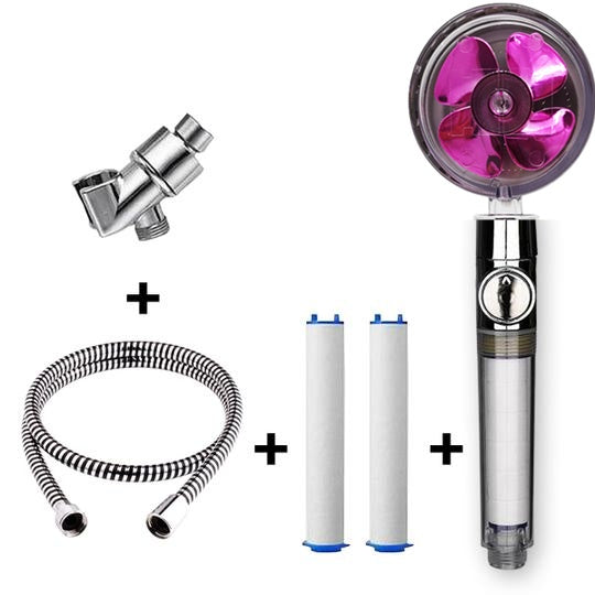 Propeller Driven Shower Head Pressure Nozzle - Adjustable Pressure
