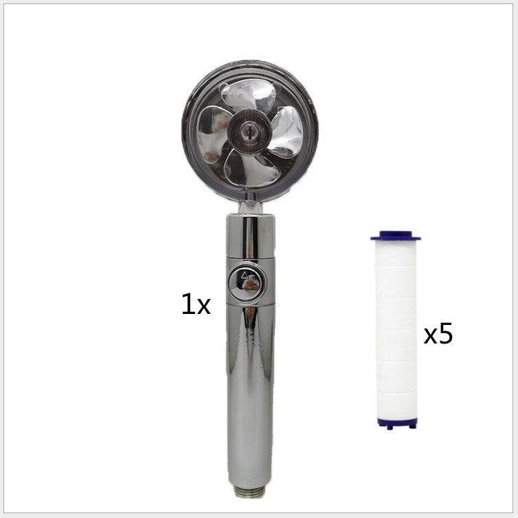 Propeller Driven Shower Head Pressure Nozzle