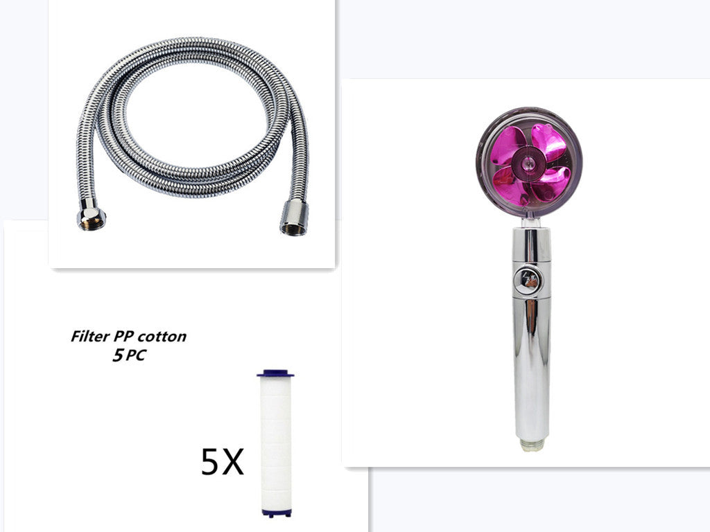 Propeller Driven Shower Head Pressure Nozzle