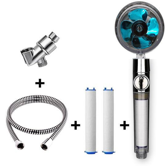 Propeller Driven Shower Head Pressure Nozzle