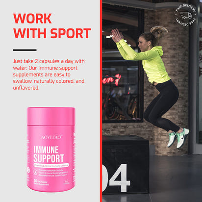 Natural Herbal Immune Defense Immunity Vitamins Supplement Booster And Mushroom Supplement With Lion's Mane, Reishi, Chaga, Cordyceps, Turkey Tail & More