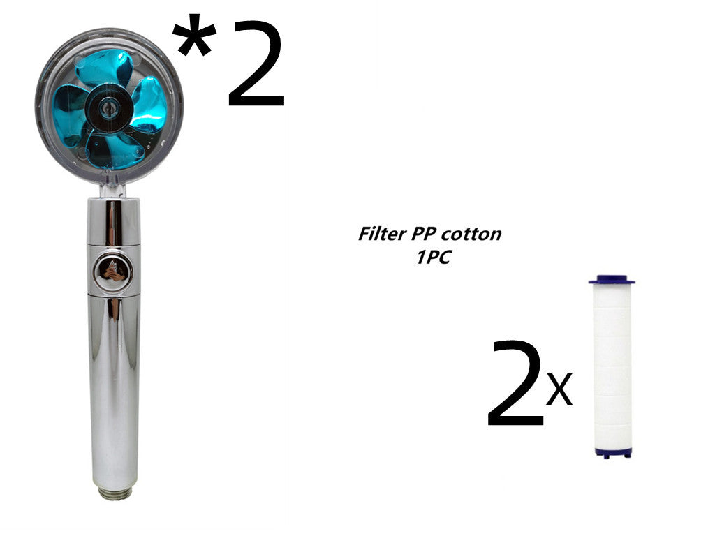 Propeller Driven Shower Head Pressure Nozzle - Adjustable Pressure