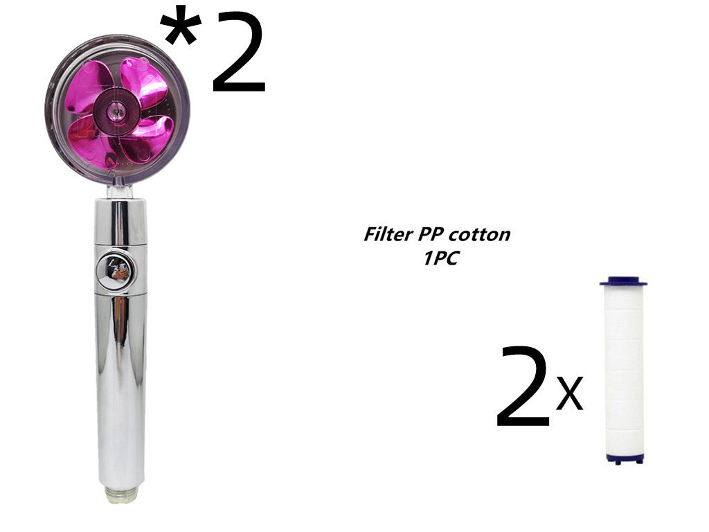 Propeller Driven Shower Head Pressure Nozzle - Adjustable Pressure