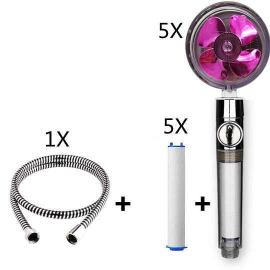 Propeller Driven Shower Head Pressure Nozzle - Adjustable Pressure
