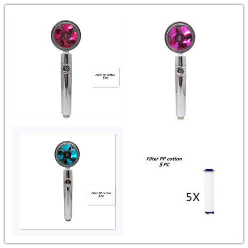 Propeller Driven Shower Head Pressure Nozzle - Adjustable Pressure