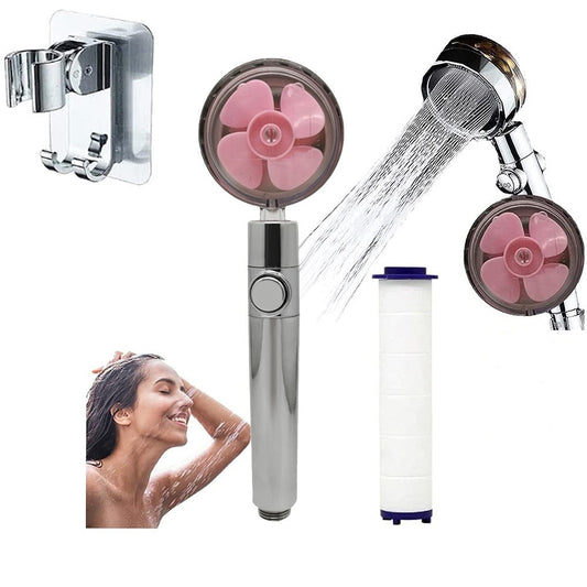 Propeller Driven Shower Head Pressure Nozzle - Adjustable Pressure