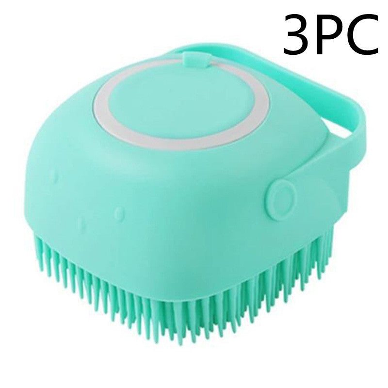 Silicone dog bath massage gloves gentle grooming brush with soft bristles for pet skin and coat care