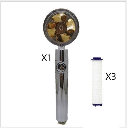 Propeller Driven Shower Head Pressure Nozzle