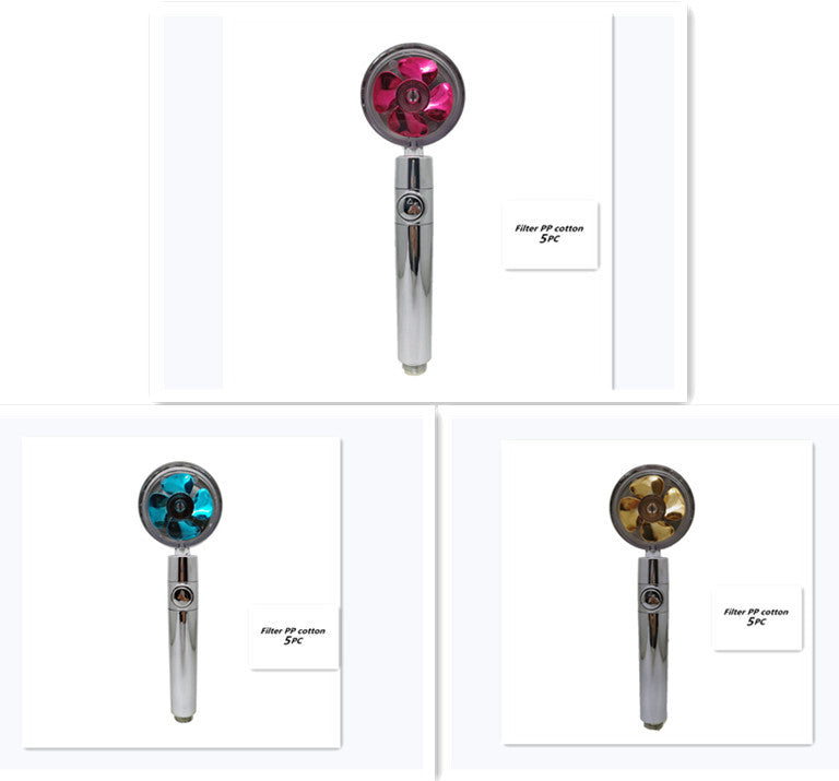 Propeller Driven Shower Head Pressure Nozzle - Adjustable Pressure