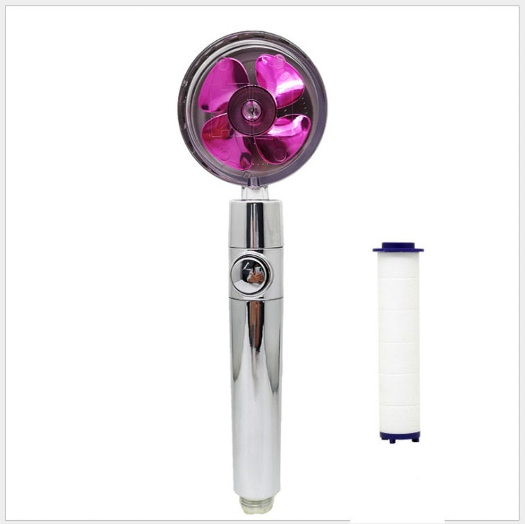 Propeller Driven Shower Head Pressure Nozzle