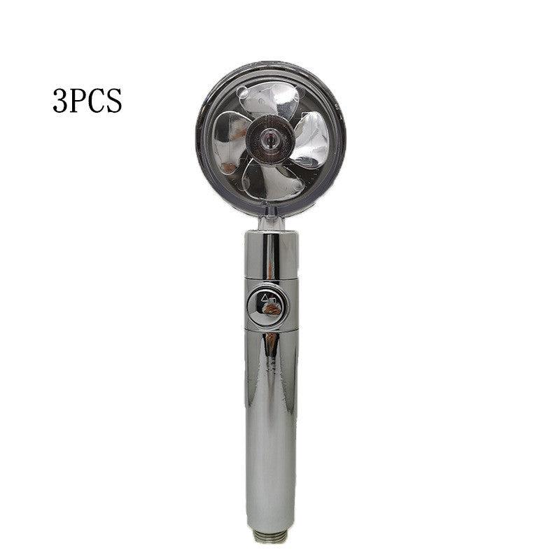 Propeller Driven Shower Head Pressure Nozzle
