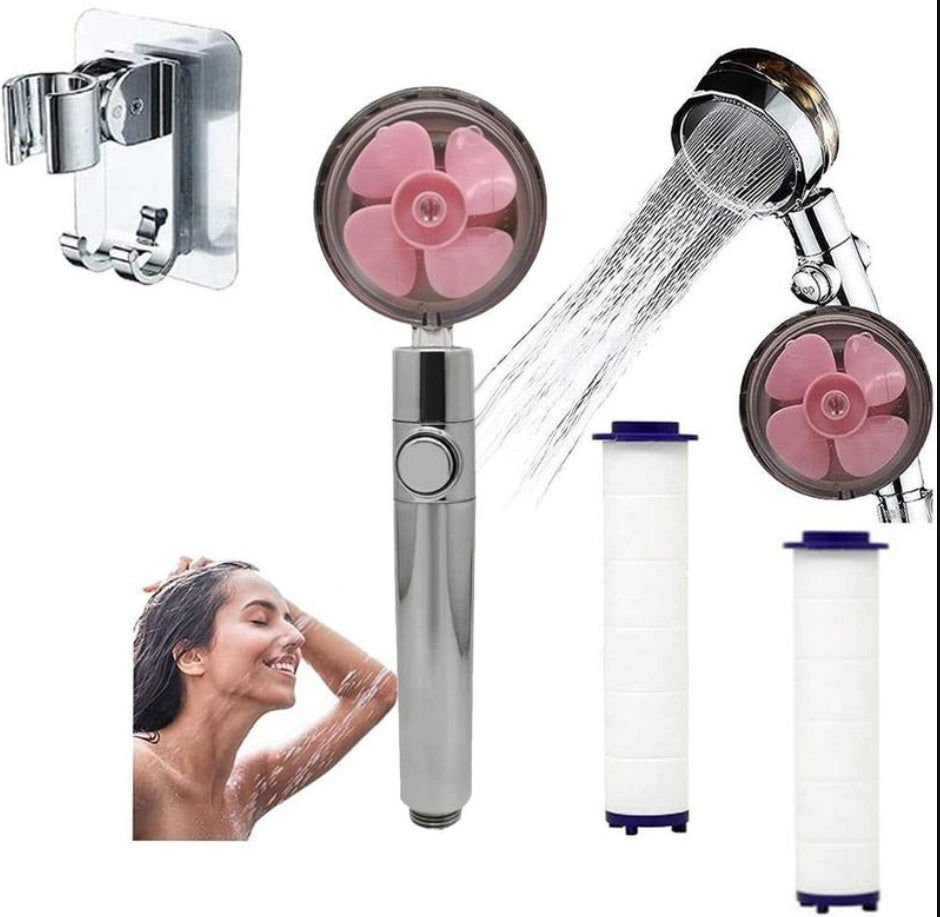 Propeller Driven Shower Head Pressure Nozzle