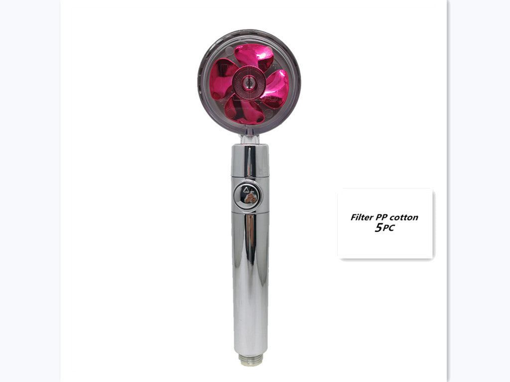 Propeller Driven Shower Head Pressure Nozzle