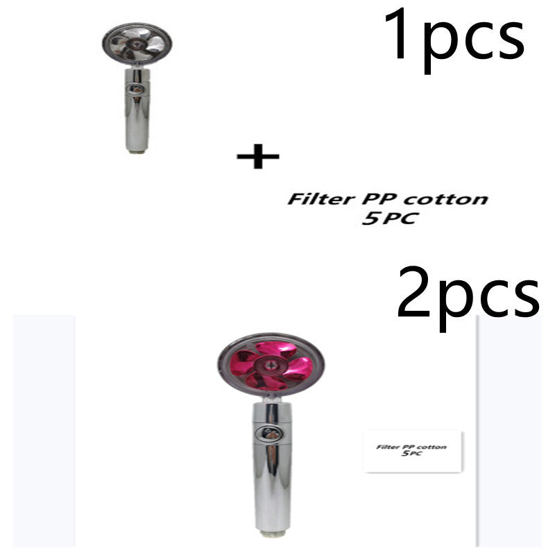 Propeller Driven Shower Head Pressure Nozzle - Adjustable Pressure