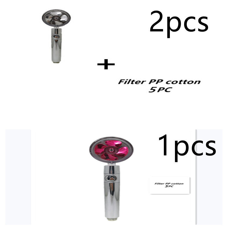 Propeller Driven Shower Head Pressure Nozzle - Adjustable Pressure
