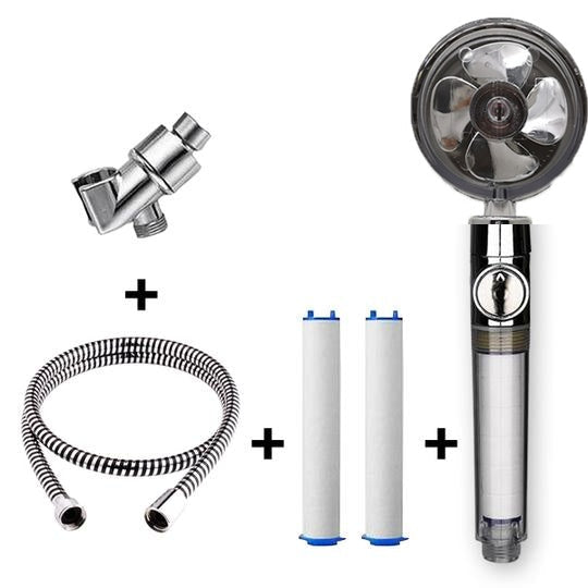 Propeller Driven Shower Head Pressure Nozzle