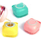 Colorful silicone dog bath massage brushes with shampoo dispenser for gentle grooming and pet hygiene