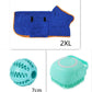 silicone pet massage gloves brush and blue dog bath towel set