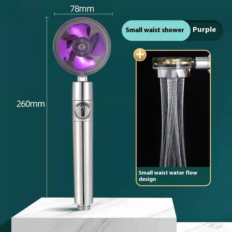 Propeller Driven Shower Head Pressure Nozzle