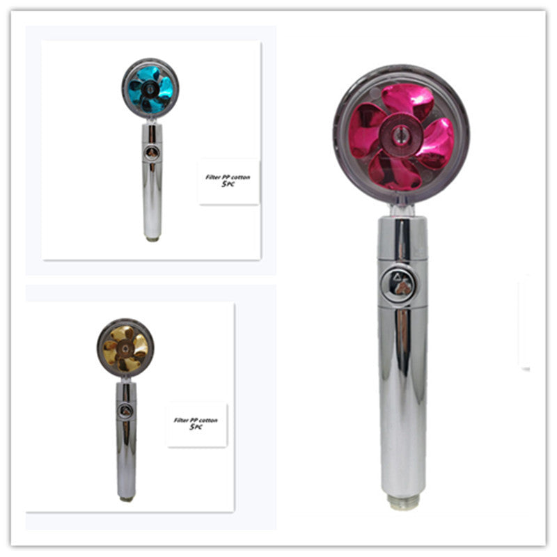 Propeller Driven Shower Head Pressure Nozzle - Adjustable Pressure